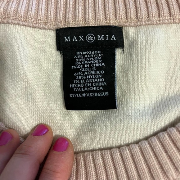 Max Mia light pink crewneck sweatshirt sweater S - Picture 2 of 5